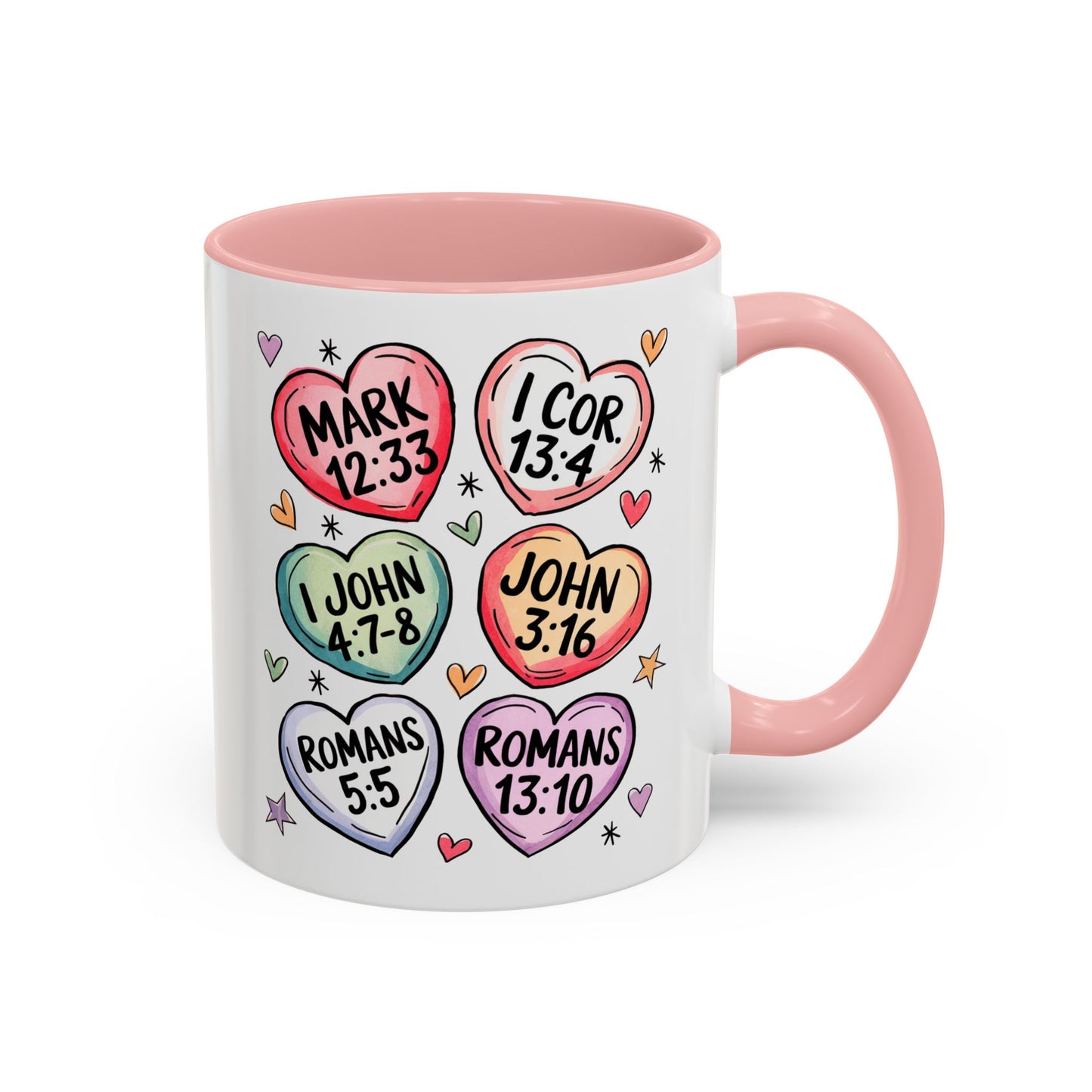Colorful Bible Verse Coffee Mug | Cute Gift for Christians | Inspirational Drinkware | Heart Design | Faith-Based Tea Cups, Religious Gifts,