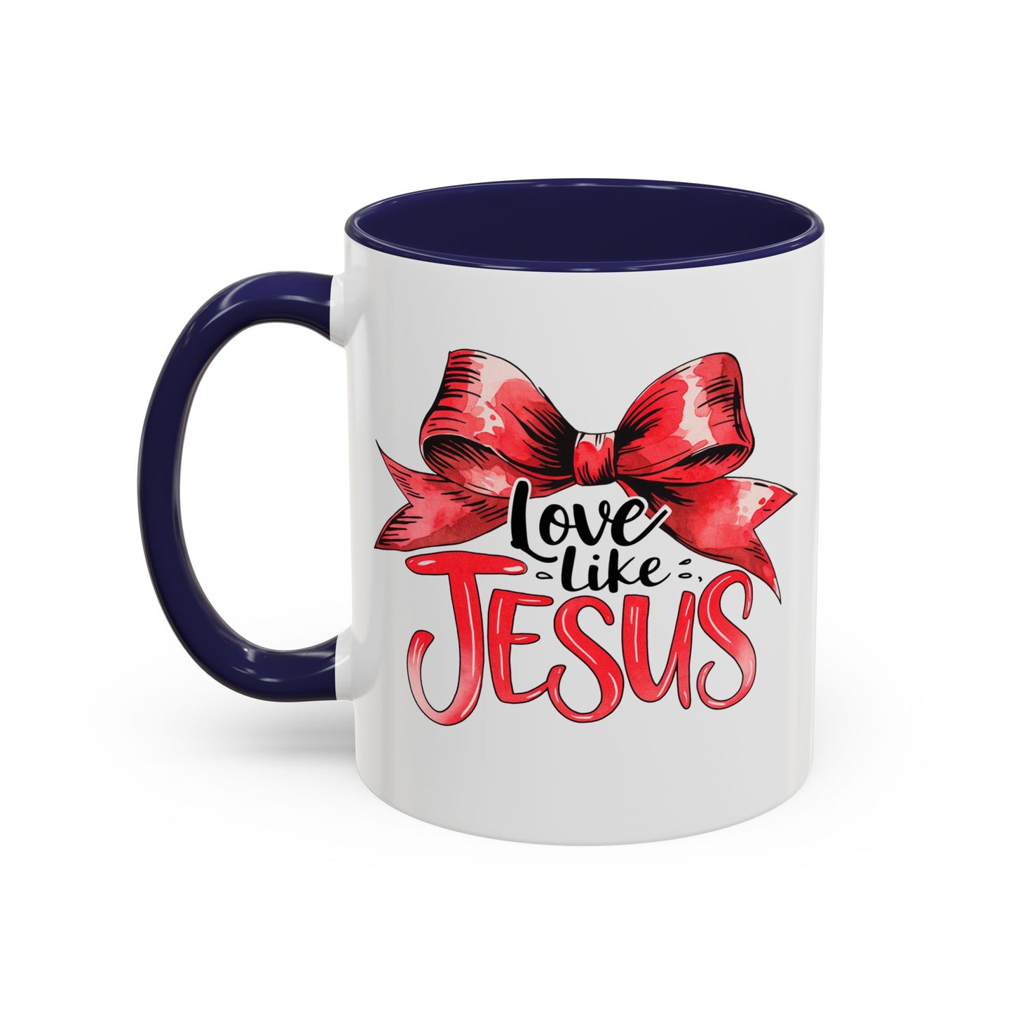 Love Like Jesus Accent Coffee Mug, Inspirational Gift, Unique Ceramic Mug, Christian Decor, Faith-Based Present, Daily Motivation