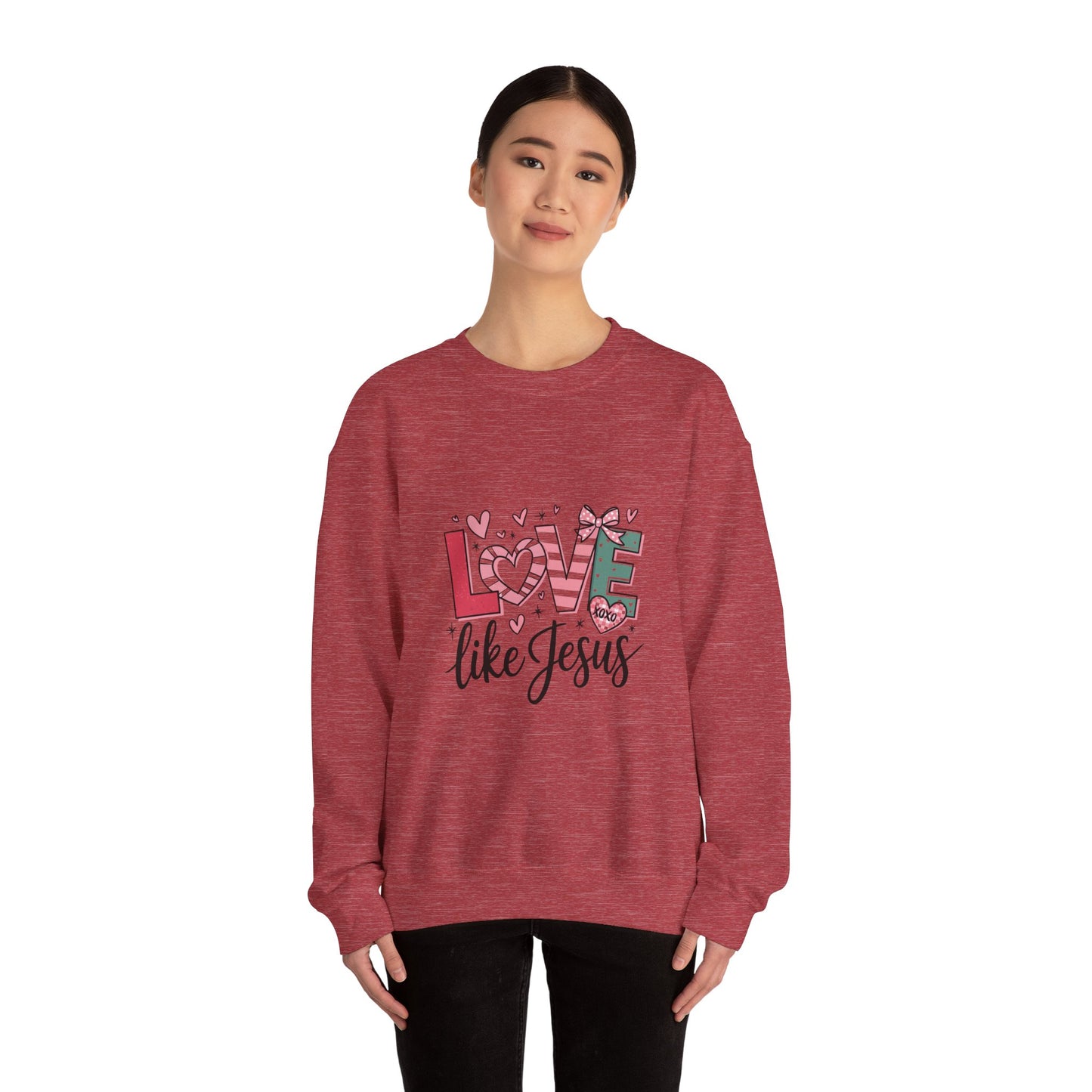 Love Like Jesus Sweatshirt, Cozy Unisex Crewneck, Christian Gift, Inspirational Apparel, Faith-Based Fashion, Spring & Winter Wear