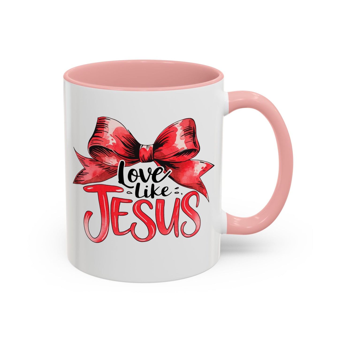 Love Like Jesus Accent Coffee Mug, Inspirational Gift, Unique Ceramic Mug, Christian Decor, Faith-Based Present, Daily Motivation