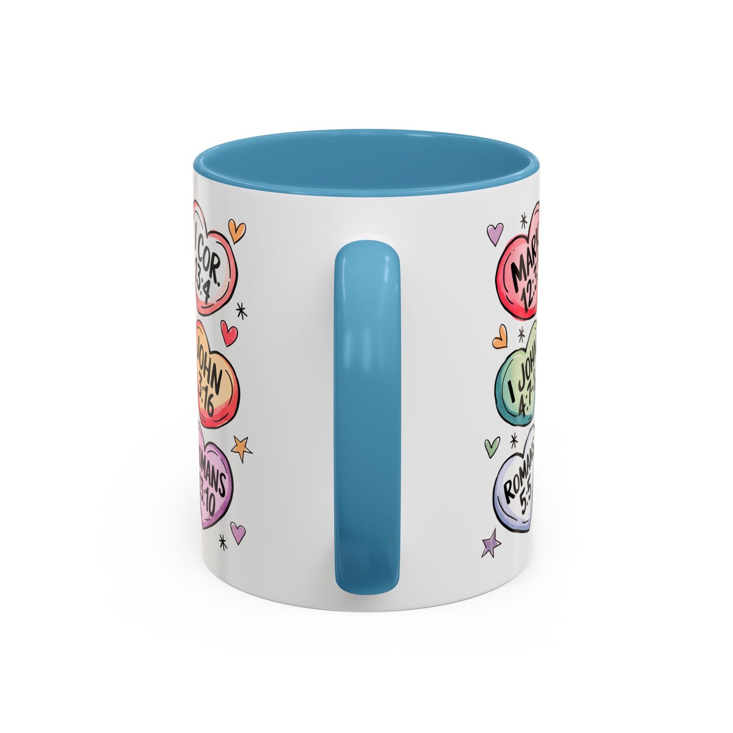 Colorful Bible Verse Coffee Mug | Cute Gift for Christians | Inspirational Drinkware | Heart Design | Faith-Based Tea Cups, Religious Gifts,
