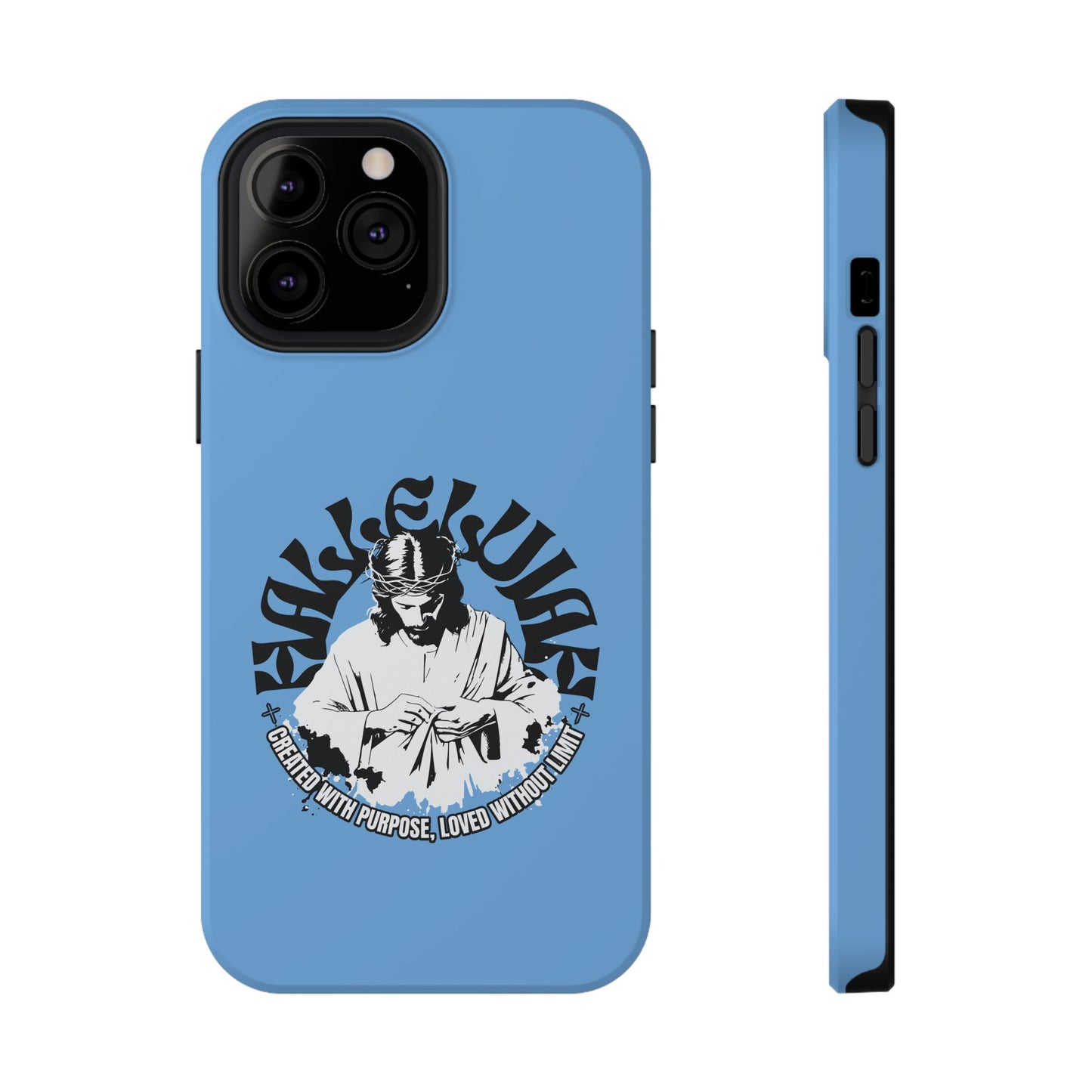 Durable Impact-Resistant Phone Case - 'Created with Purpose, Loved Without Limits' Design