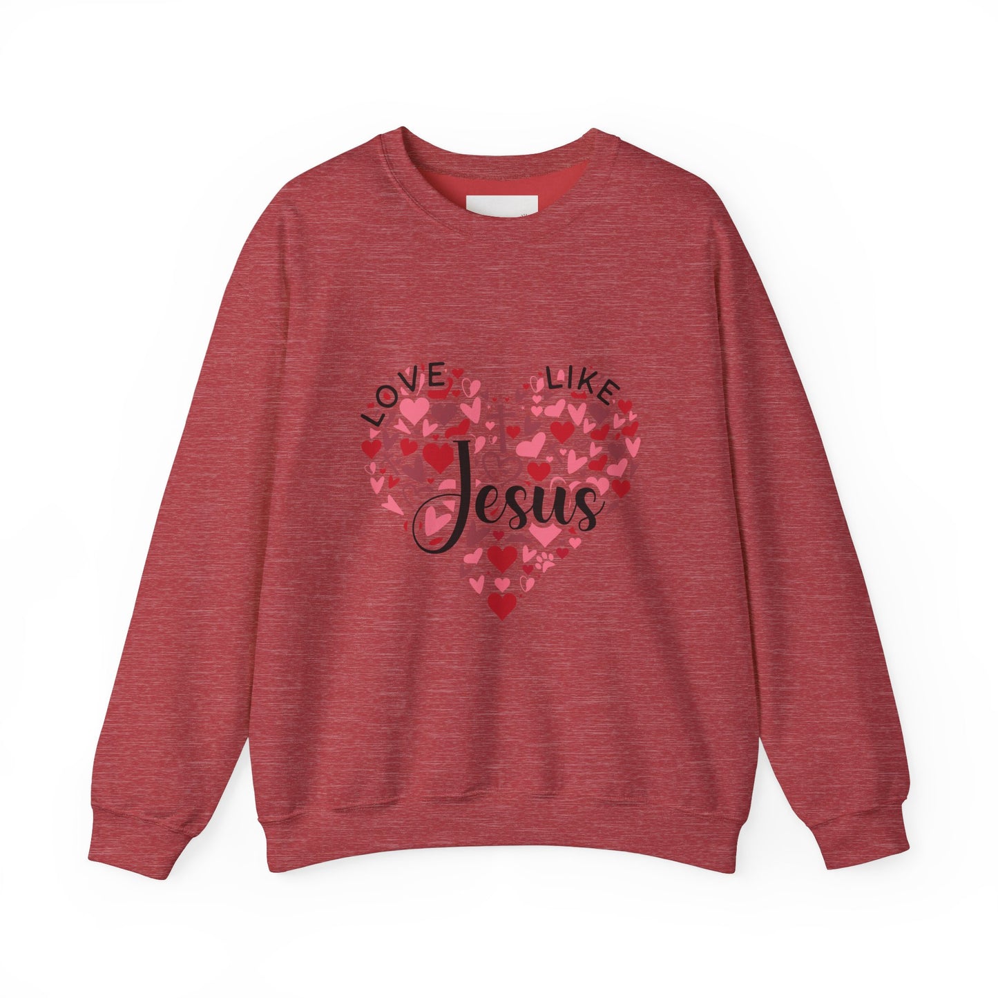 Love Like Jesus Crewneck Sweatshirt Faith Fashion, Religious Apparel, Christian Gifts, Heart Design, Cozy Casual Wear, Perfect for