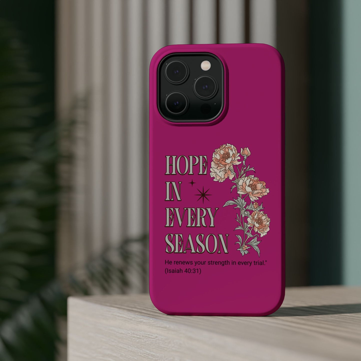 Inspirational Floral Magnetic Tough Case - "Hope in Every Season"