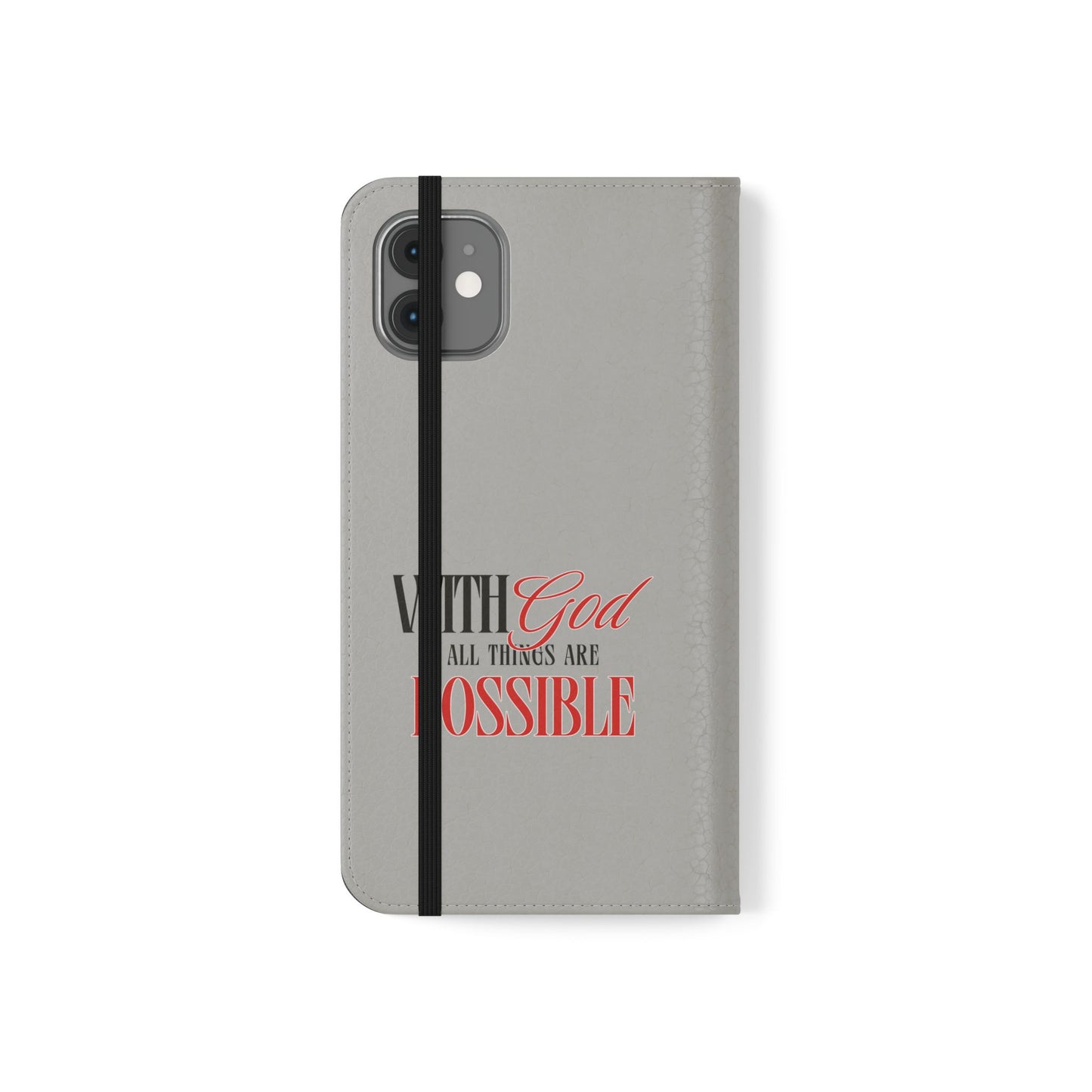 Inspirational Flip Case - "With God All Things Are Possible"