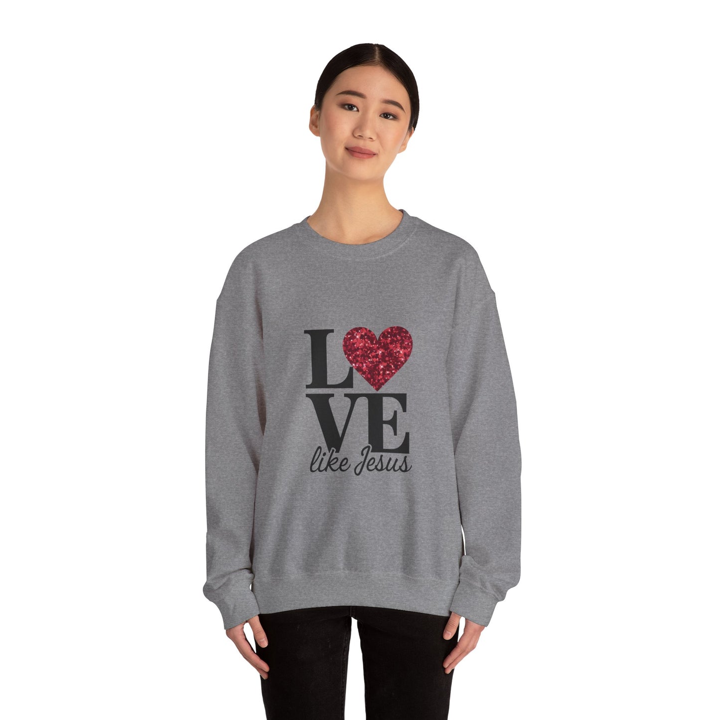Love Like Jesus Crewneck Sweatshirt, Cozy Christian Apparel, Faith-Based Gift, Religious Fashion, Unisex Sweatshirt