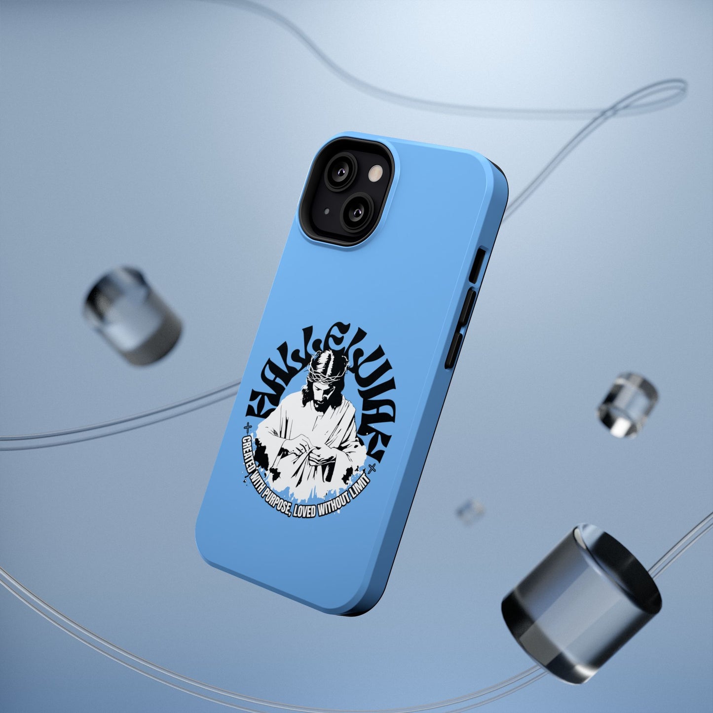 Durable Impact-Resistant Phone Case - 'Created with Purpose, Loved Without Limits' Design