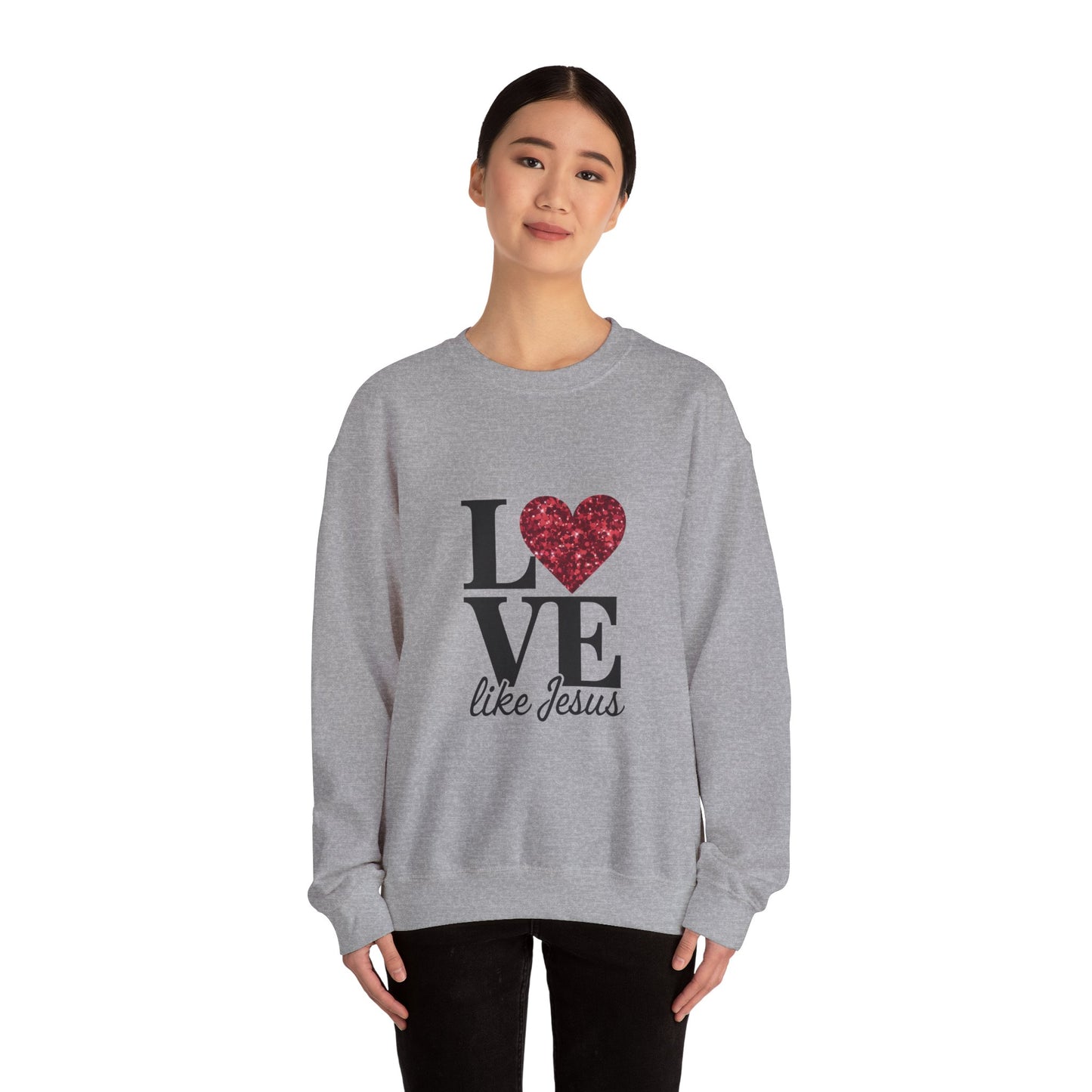 Love Like Jesus Crewneck Sweatshirt, Cozy Christian Apparel, Faith-Based Gift, Religious Fashion, Unisex Sweatshirt