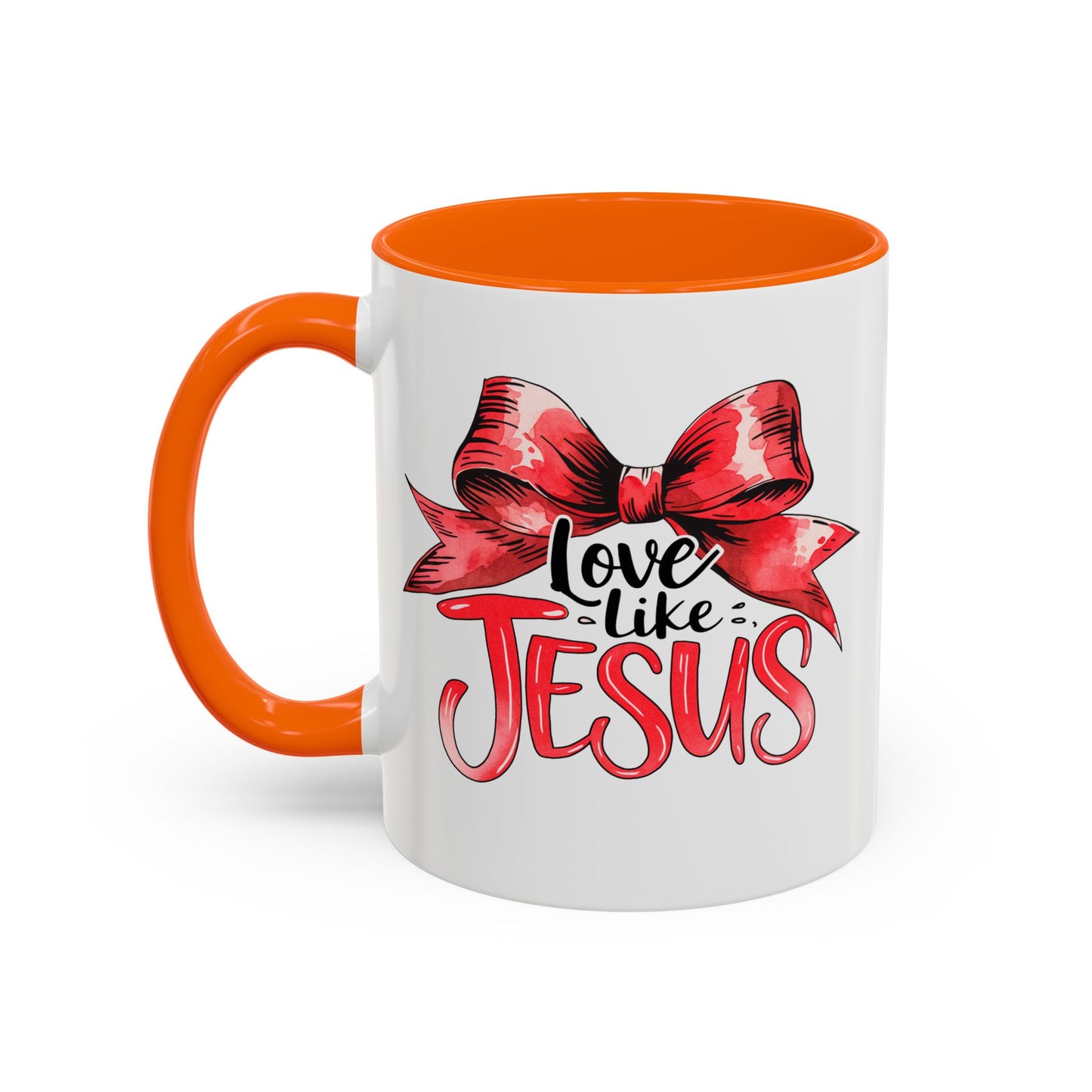 Love Like Jesus Accent Coffee Mug, Inspirational Gift, Unique Ceramic Mug, Christian Decor, Faith-Based Present, Daily Motivation