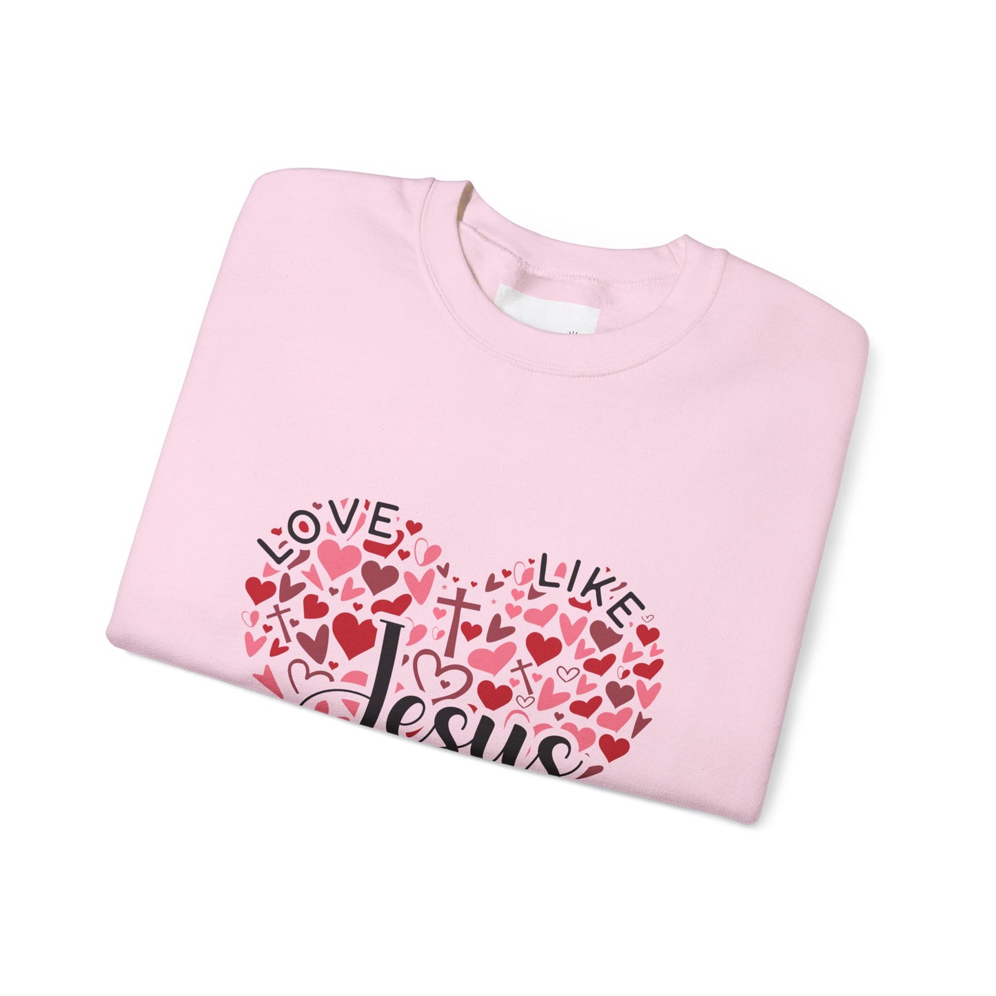 Love Like Jesus Crewneck Sweatshirt Faith Fashion, Religious Apparel, Christian Gifts, Heart Design, Cozy Casual Wear, Perfect for