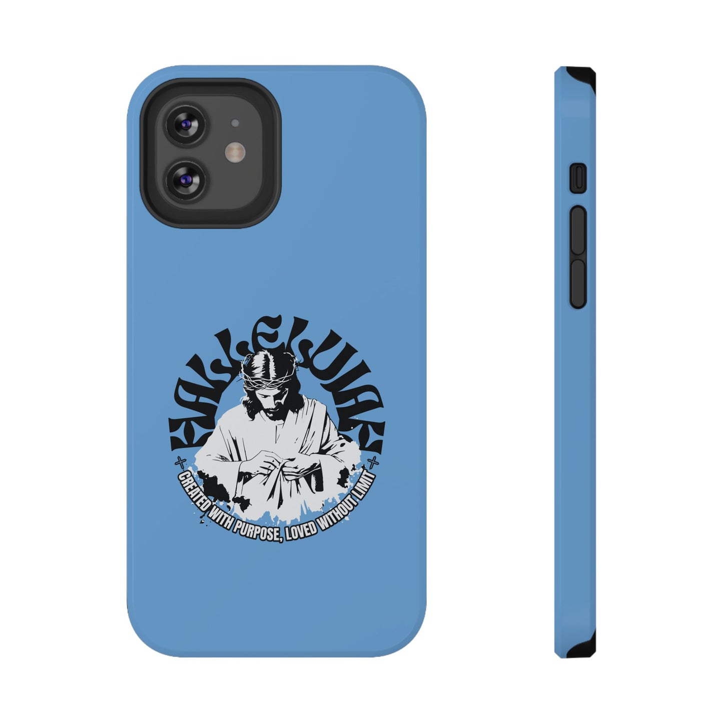 Durable Impact-Resistant Phone Case - 'Created with Purpose, Loved Without Limits' Design