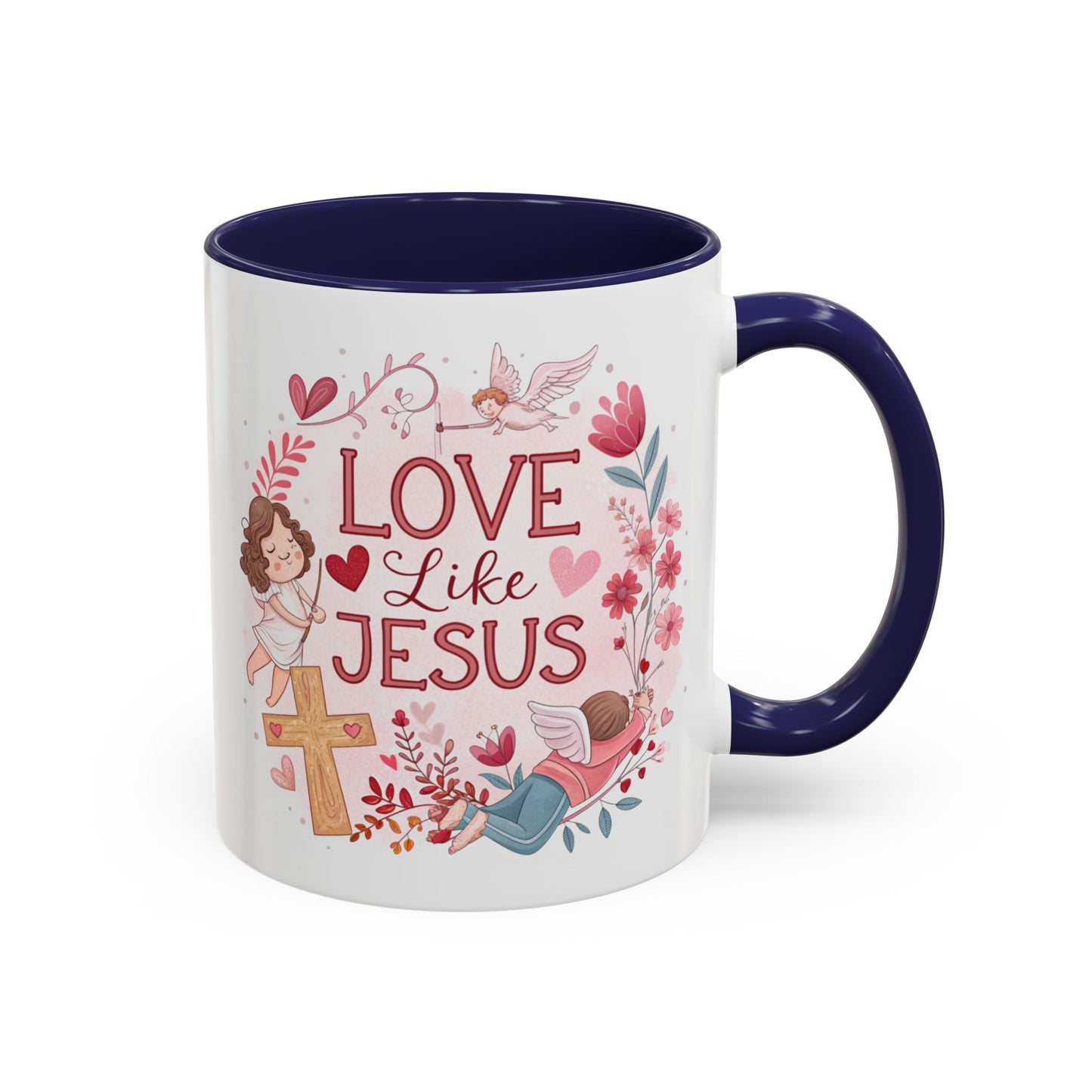 Inspirational Accent Coffee Mug - "Love Like Jesus" Design, Motivational Gift for Christians, Religious Home Decor, Unique Coffee Lover's