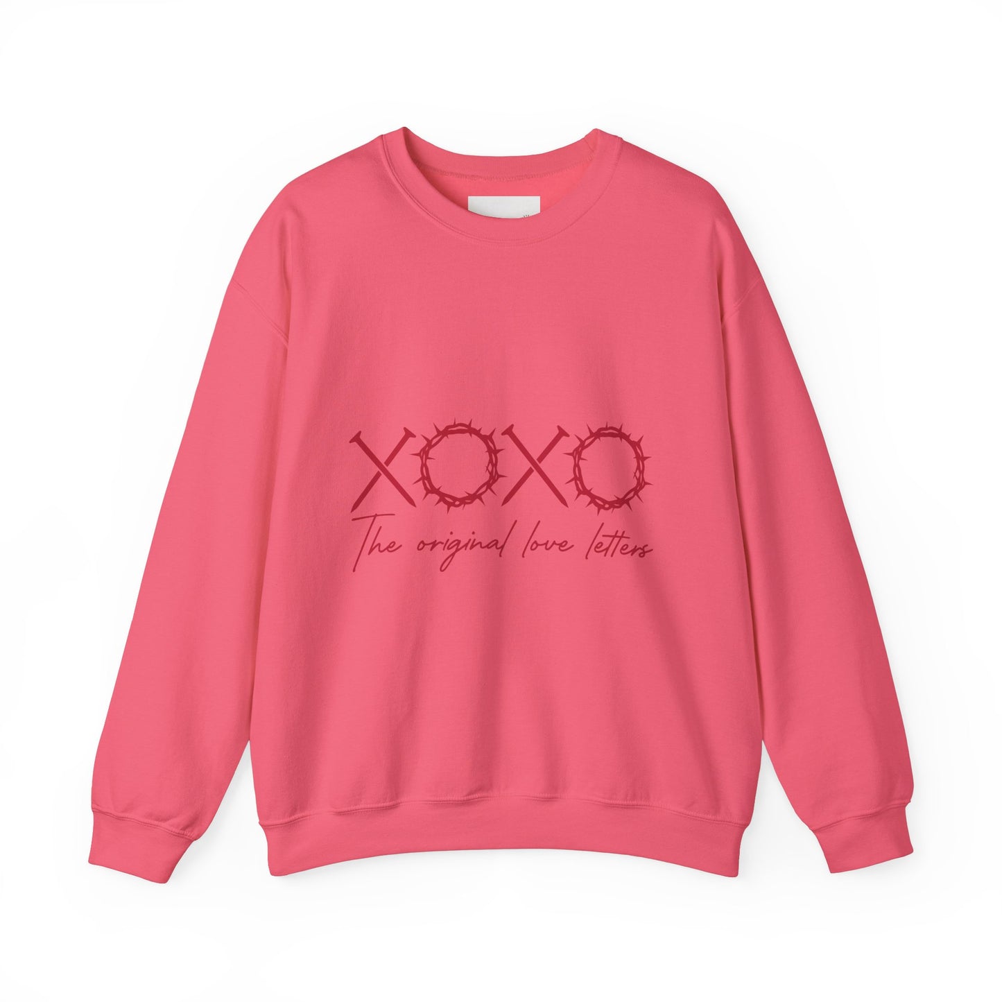 XOXO Love Letters Crewneck Sweatshirt, Unisex Valentines Gift, Cozy Sweatshirt, Perfect for Couples, Romantic Apparel, Casual Wear