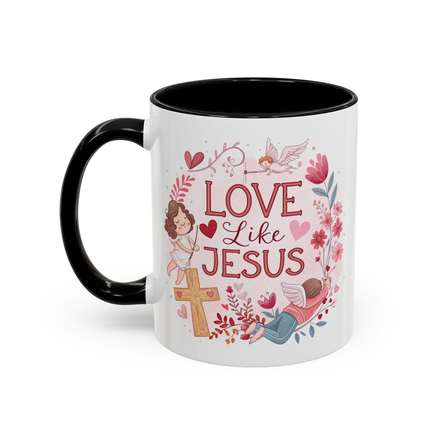 Inspirational Accent Coffee Mug - "Love Like Jesus" Design, Motivational Gift for Christians, Religious Home Decor, Unique Coffee Lover's