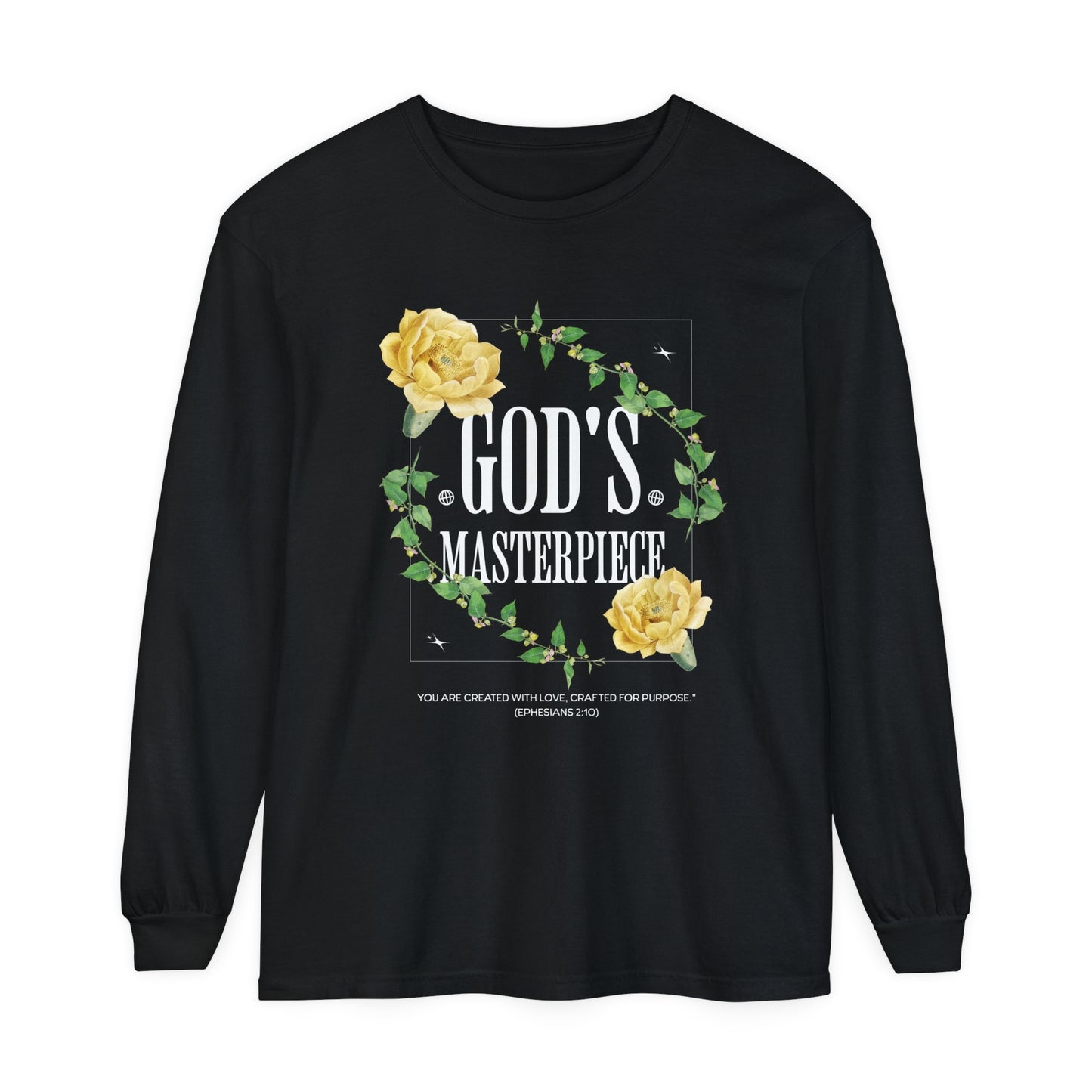 God's Masterpiece Long Sleeve Tee, Faith-Based Apparel, Gift for Women, Spiritual Wear, Spring Fashion, Inspirational Shirt