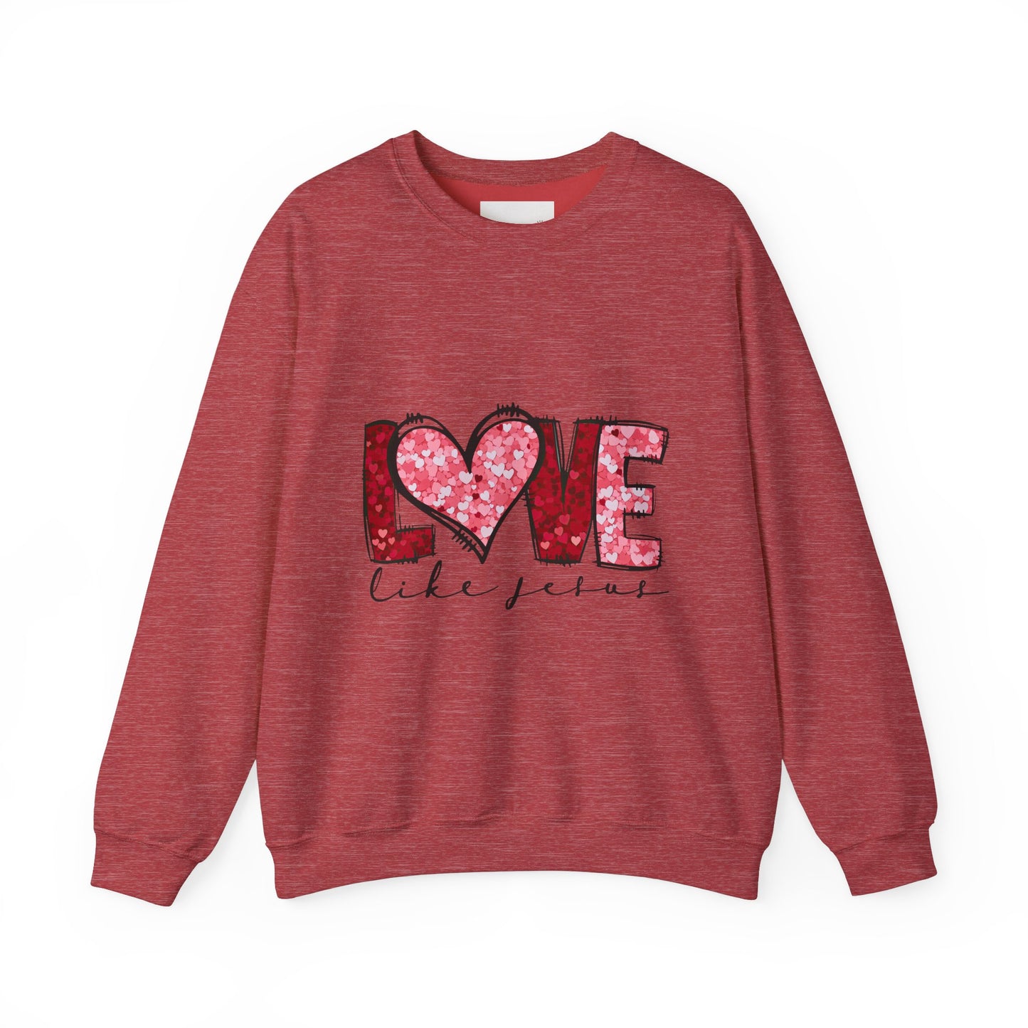 Love Like Jesus Crewneck Sweatshirt, Cozy Unisex Sweatshirt, Christian Apparel, Valentine's Day Gift, Faith-Based Style, Everyday Comfort