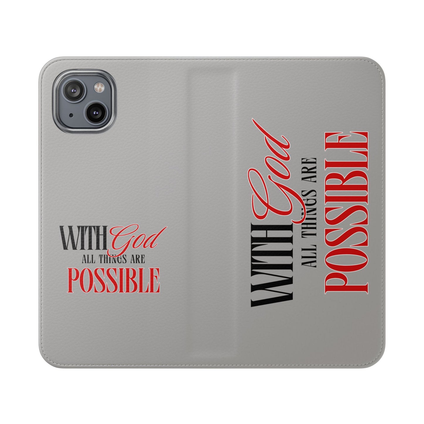 Inspirational Flip Case - "With God All Things Are Possible"