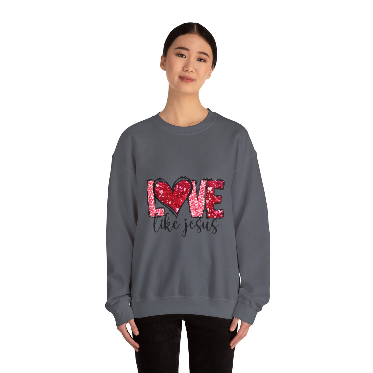 Love Like Jesus Crewneck Sweatshirt, Faithful Christians Gift, Cozy Christian Apparel, Inspirational Sweatshirt, Religious Gifts