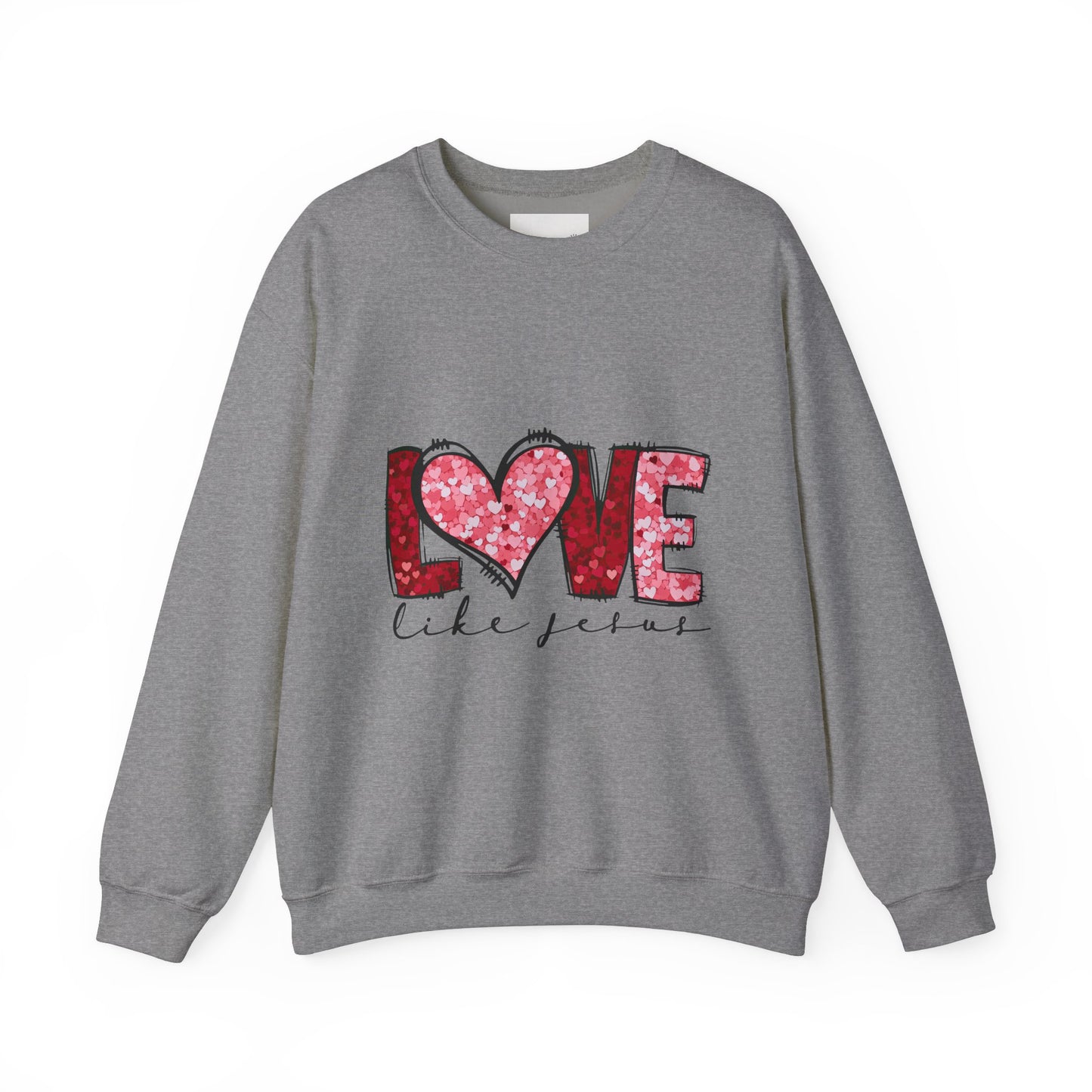Love Like Jesus Crewneck Sweatshirt, Cozy Unisex Sweatshirt, Christian Apparel, Valentine's Day Gift, Faith-Based Style, Everyday Comfort