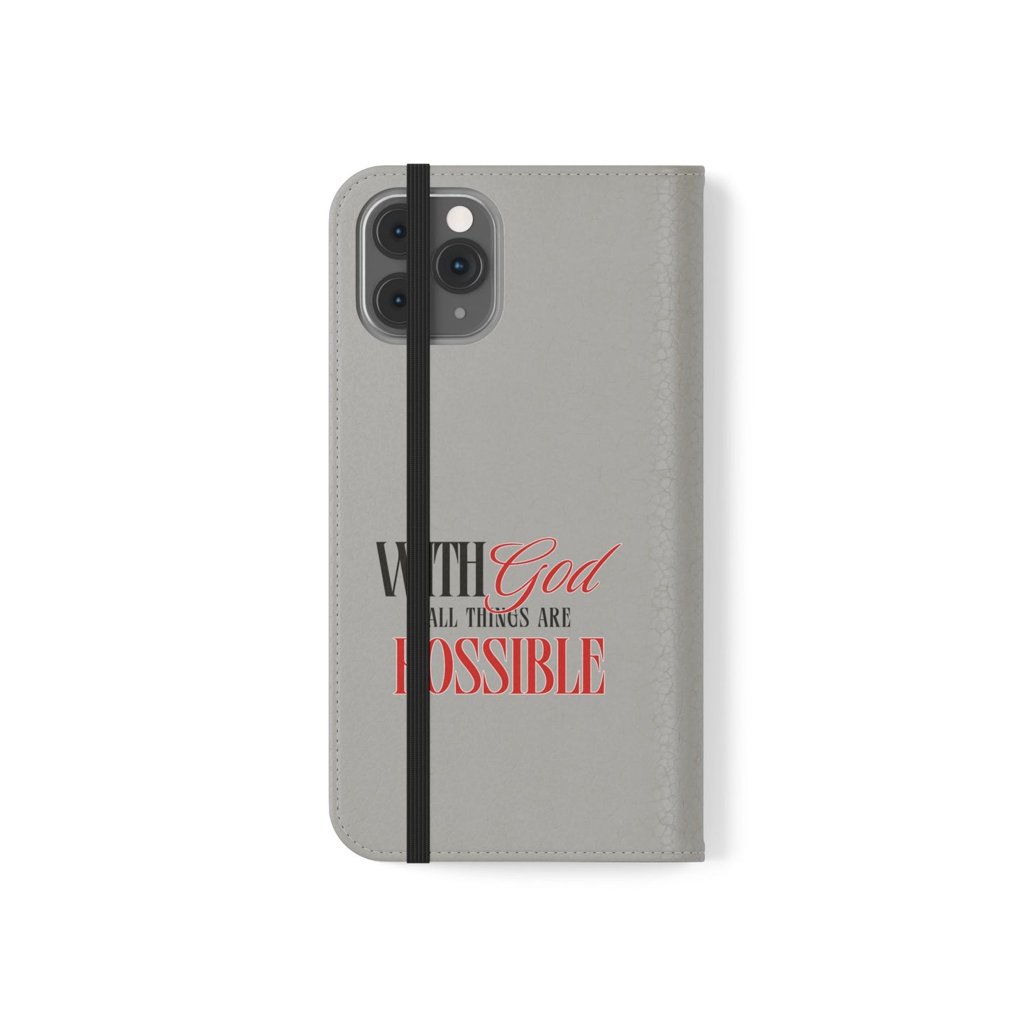 Inspirational Flip Case - "With God All Things Are Possible"