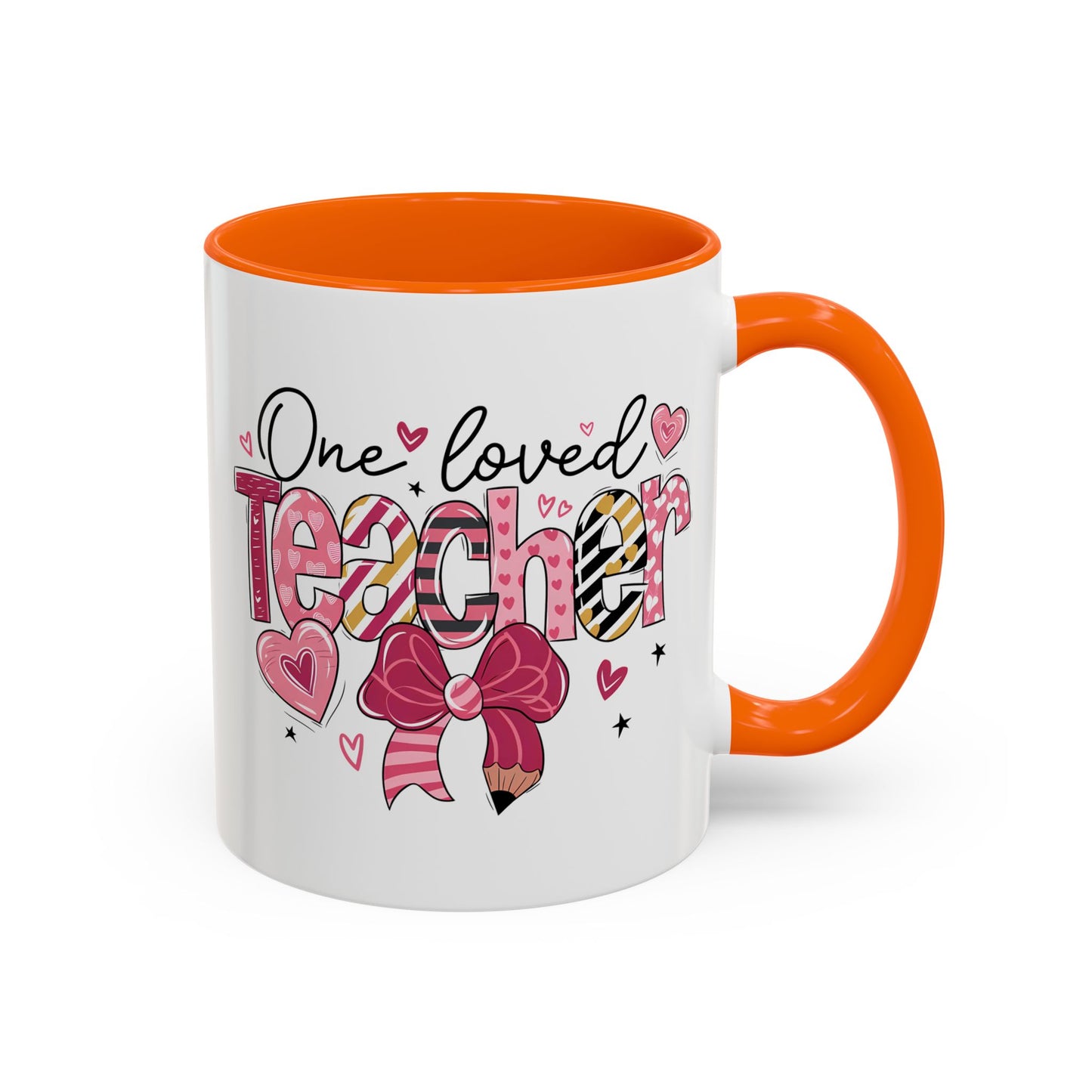 Cute Teacher Coffee Mug - One Loved Teacher Gift, Teacher Appreciation, Back to School, Inspirational Mug, Classroom Decor
