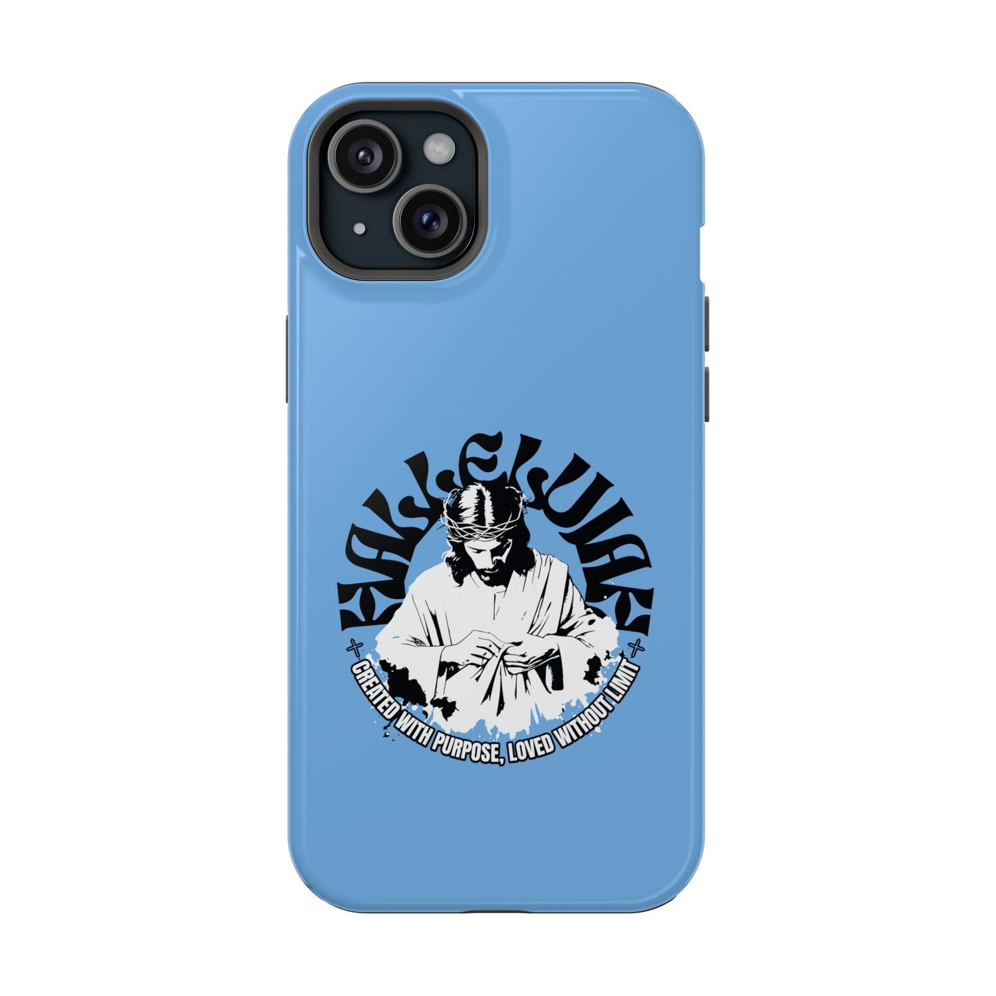 Durable Impact-Resistant Phone Case - 'Created with Purpose, Loved Without Limits' Design
