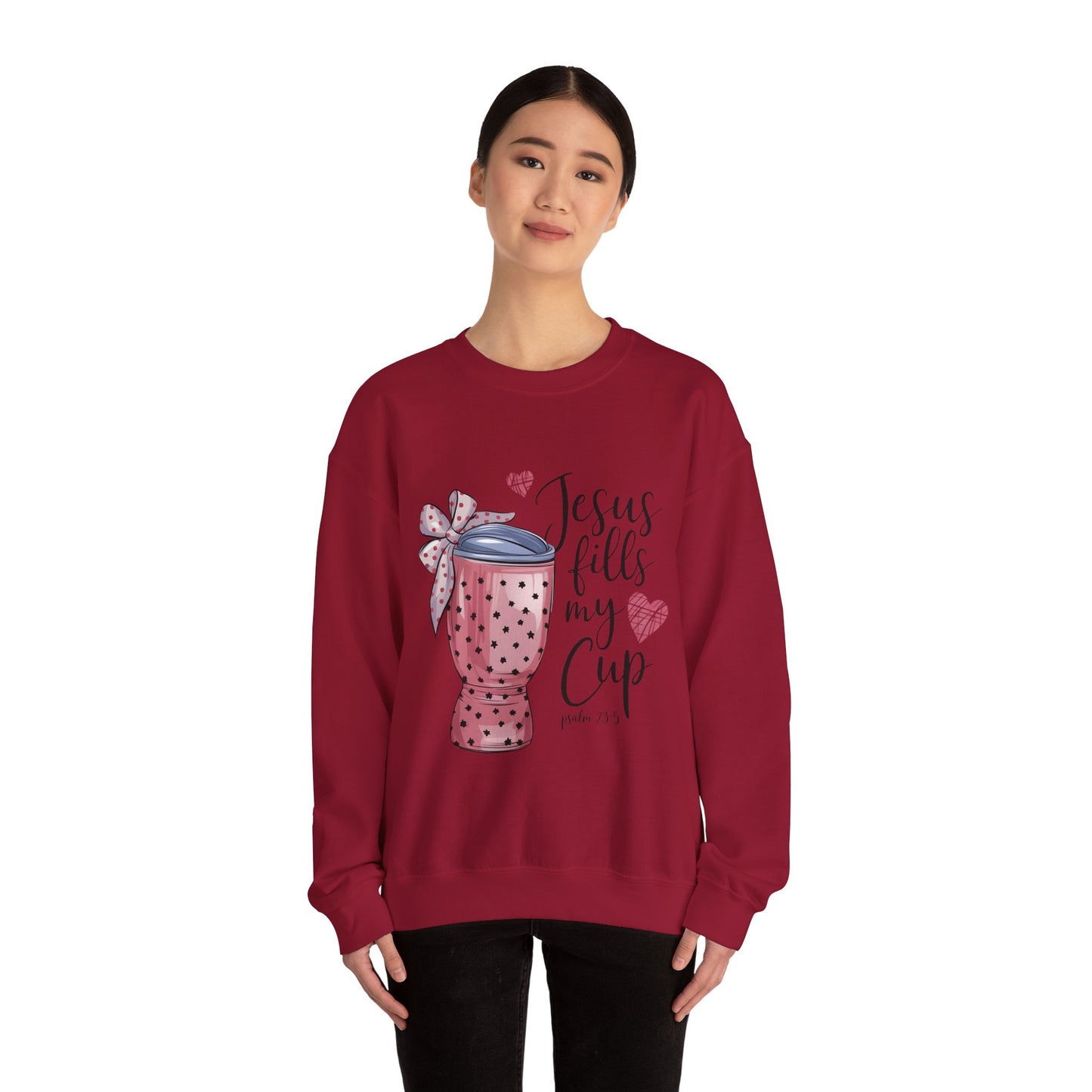 Inspirational Jesus Fills My Cup Sweatshirt, Cozy Christian Apparel, Faith-Based Gift, Religious Sweatshirt, Everyday Comfort