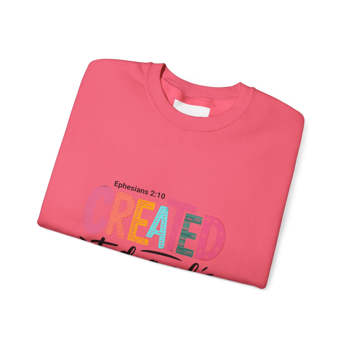 Inspirational Crewneck Sweatshirt, Motivational Gift, Ephesians 2:10, Cozy Apparel, Comfort Wear, Faith-based Fashion