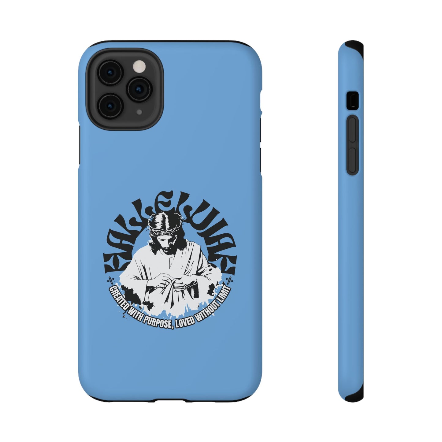 Durable Impact-Resistant Phone Case - 'Created with Purpose, Loved Without Limits' Design