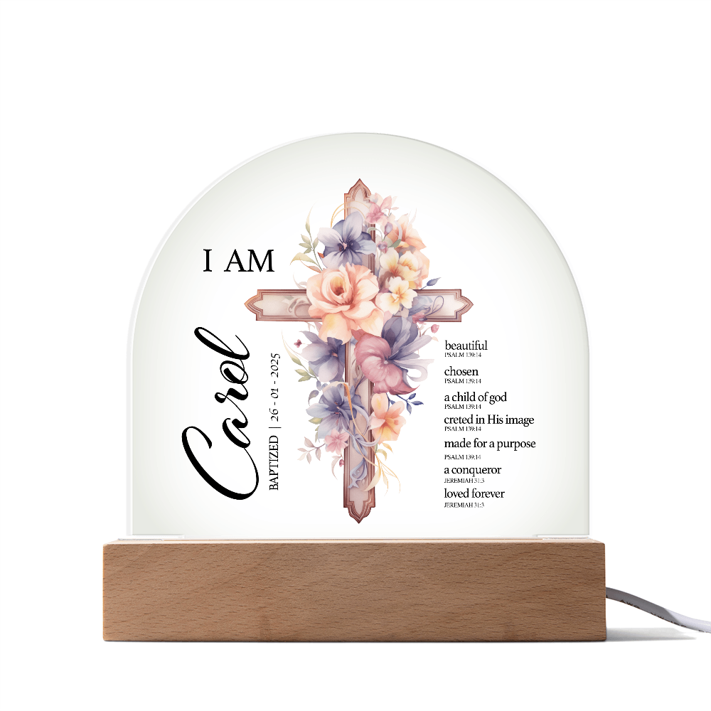 Baptism Night Light For Baby, Baby Gift Personalized, Baptism Gift, Dedicated Gift, Nursery Decor, Kids Beside Night Lamp, New Baby Gift