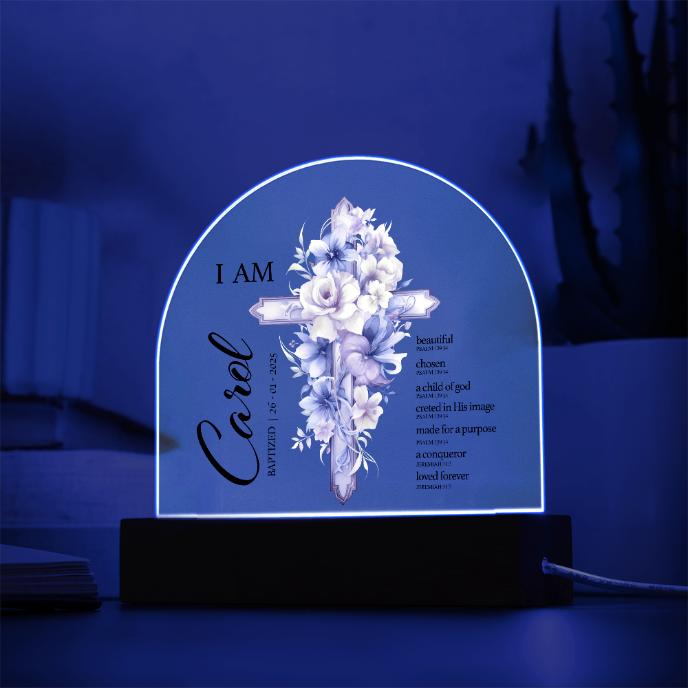 Baptism Night Light For Baby, Baby Gift Personalized, Baptism Gift, Dedicated Gift, Nursery Decor, Kids Beside Night Lamp, New Baby Gift