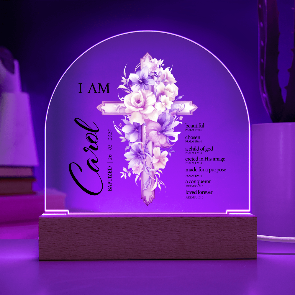 Baptism Night Light For Baby, Baby Gift Personalized, Baptism Gift, Dedicated Gift, Nursery Decor, Kids Beside Night Lamp, New Baby Gift