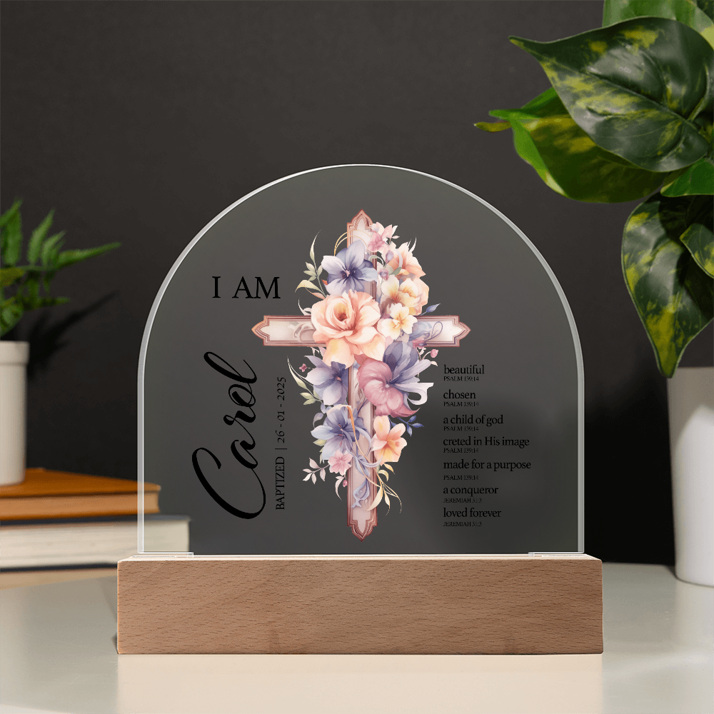 Baptism Night Light For Baby, Baby Gift Personalized, Baptism Gift, Dedicated Gift, Nursery Decor, Kids Beside Night Lamp, New Baby Gift