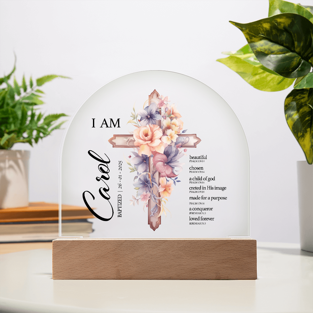 Baptism Night Light For Baby, Baby Gift Personalized, Baptism Gift, Dedicated Gift, Nursery Decor, Kids Beside Night Lamp, New Baby Gift