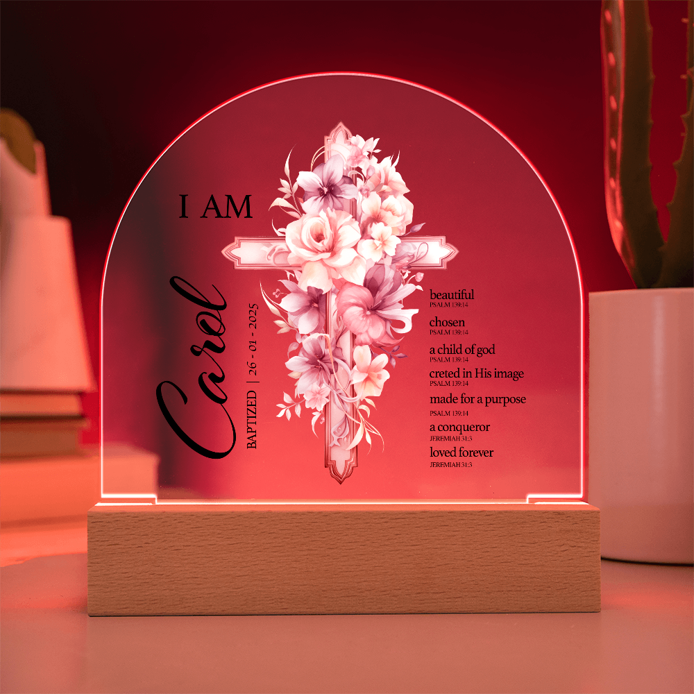 Baptism Night Light For Baby, Baby Gift Personalized, Baptism Gift, Dedicated Gift, Nursery Decor, Kids Beside Night Lamp, New Baby Gift