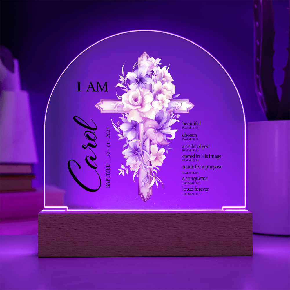 Baptism Night Light For Baby, Baby Gift Personalized, Baptism Gift, Dedicated Gift, Nursery Decor, Kids Beside Night Lamp, New Baby Gift