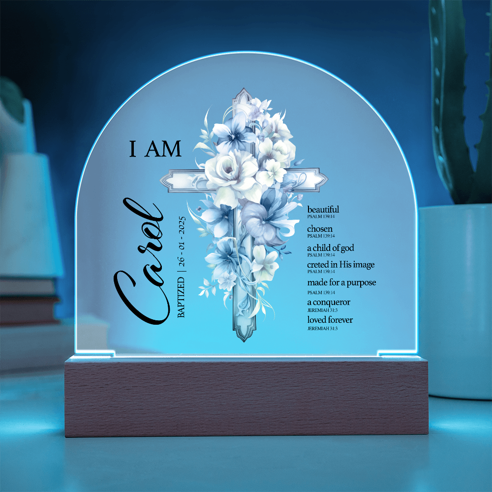 Baptism Night Light For Baby, Baby Gift Personalized, Baptism Gift, Dedicated Gift, Nursery Decor, Kids Beside Night Lamp, New Baby Gift