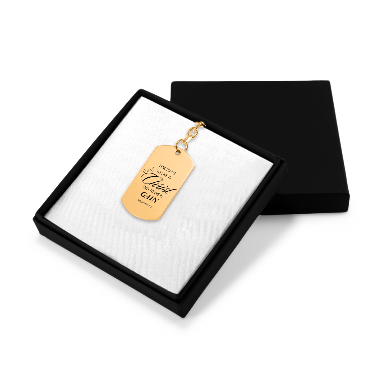 Tag Keychain "for to me to live is christ and to die is gain"
