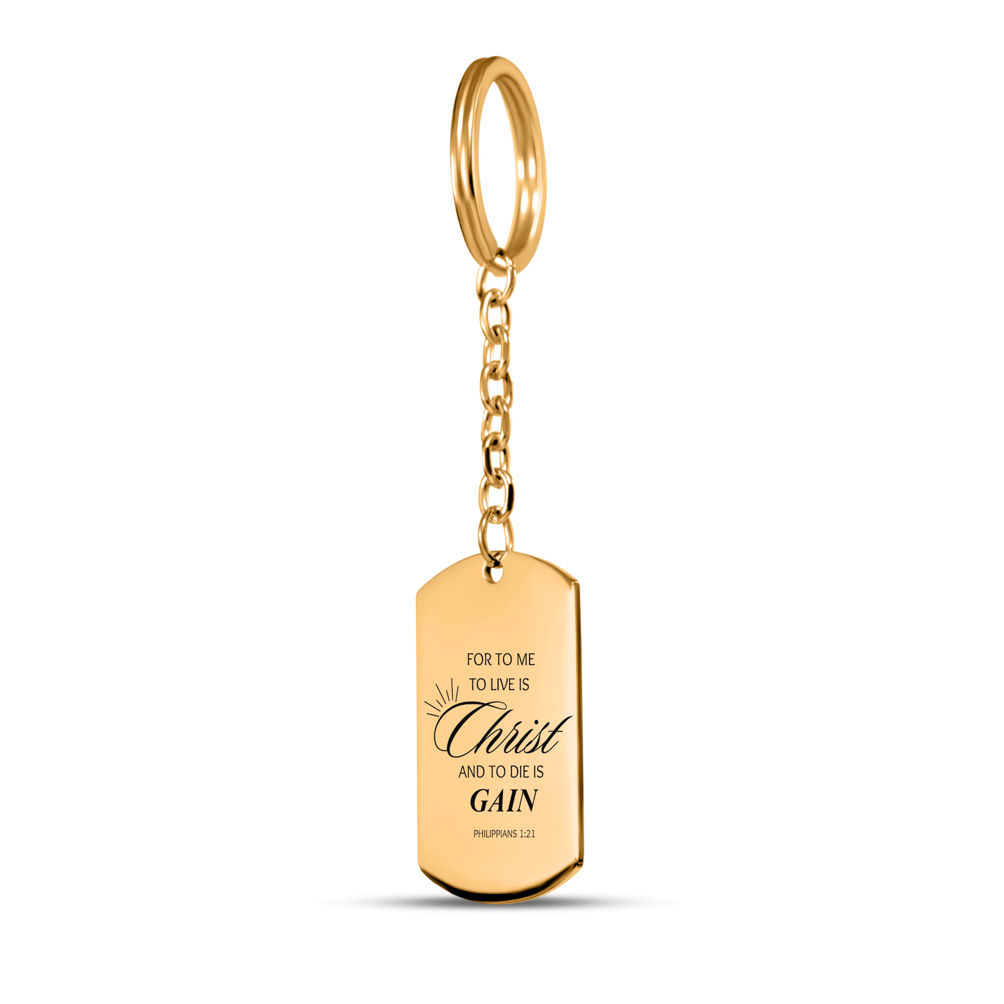 Tag Keychain "for to me to live is christ and to die is gain"