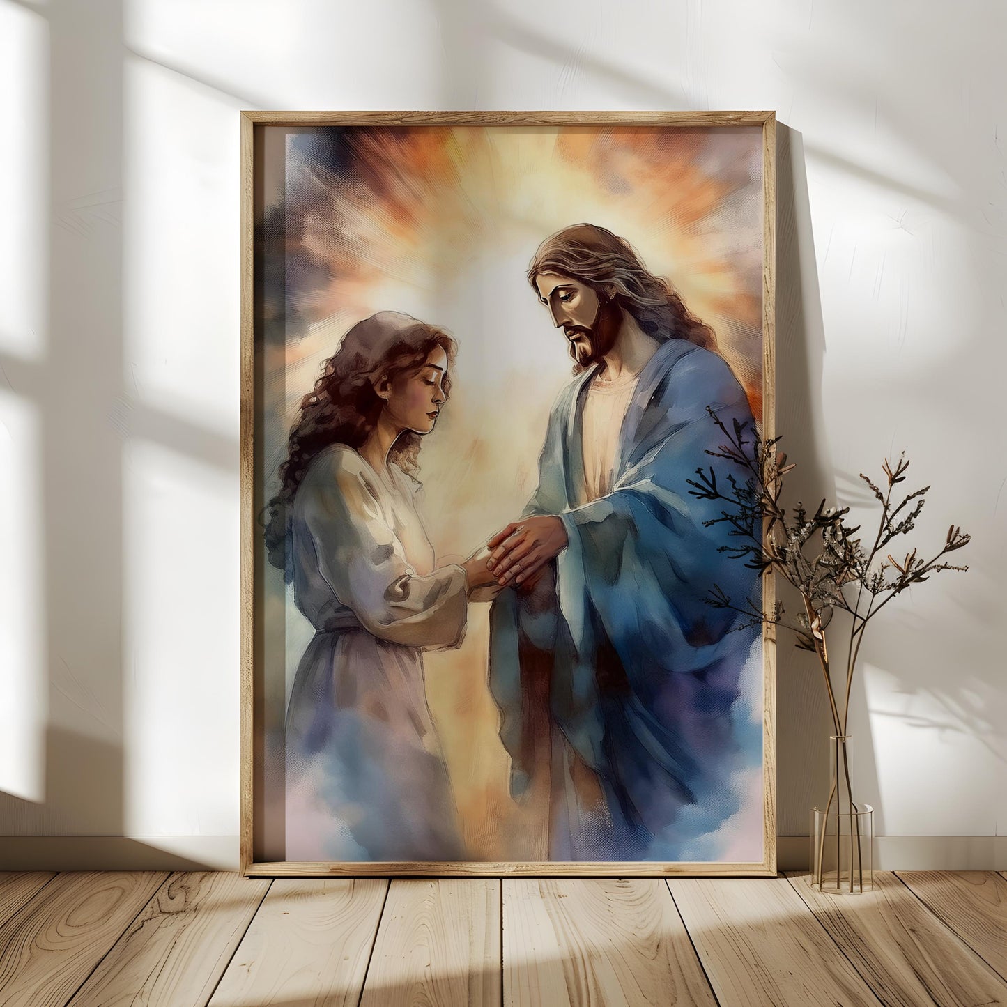 Daughter of the King Christian Wall Art – Woman Reaching for Jesus