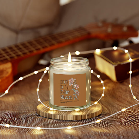 Hope in Every Season Scented Candle, Cozy Home Decor for Relaxation, Gift for Friends, Inspirational Candle, Self-Care Item, 4oz 9oz