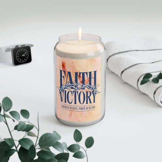 Faith & Victory Scented Candle | Inspirational Home Décor, Gift for Spirituality, Relaxation, Events, Housewarming