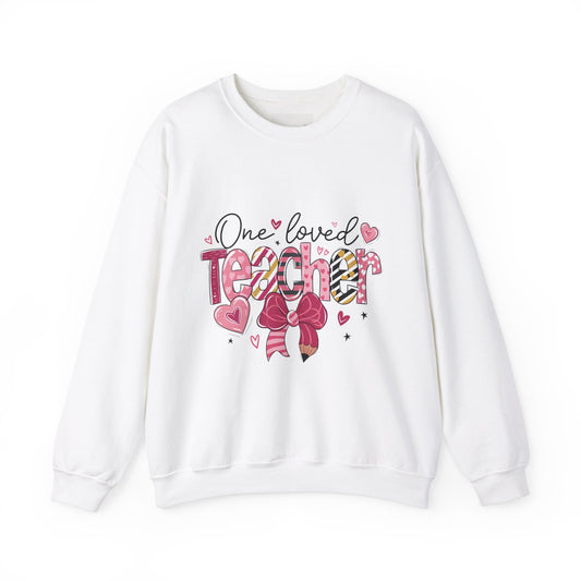 One Loved Teacher Sweatshirt, Gift for Teacher, Educational Apparel, Teacher Appreciation, Classroom Style, Unisex Crewneck