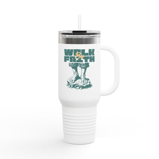 Motivational Insulated Travel Mug - 40oz Outdoor Adventure Cup