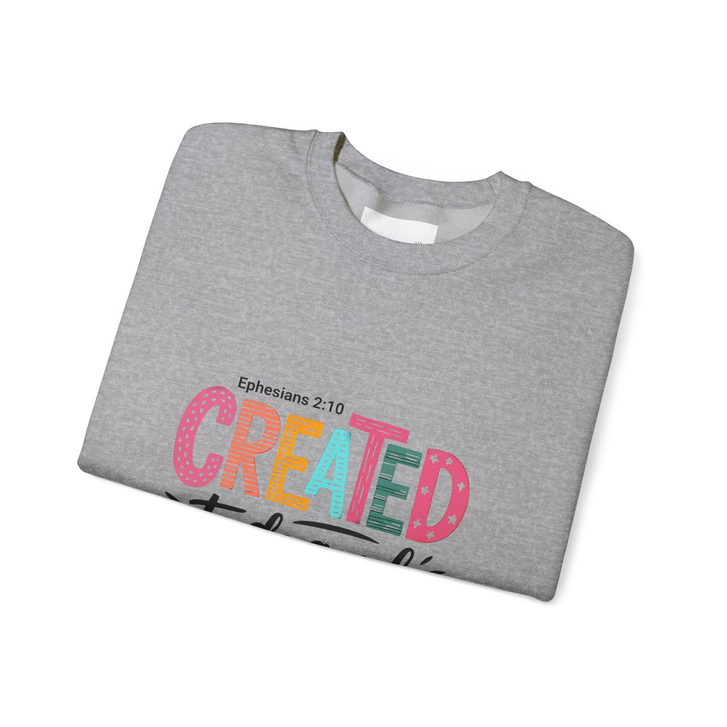 Inspirational Crewneck Sweatshirt, Motivational Gift, Ephesians 2:10, Cozy Apparel, Comfort Wear, Faith-based Fashion