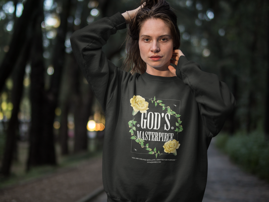 God's Masterpiece Long Sleeve Tee, Faith-Based Apparel, Gift for Women, Spiritual Wear, Spring Fashion, Inspirational Shirt