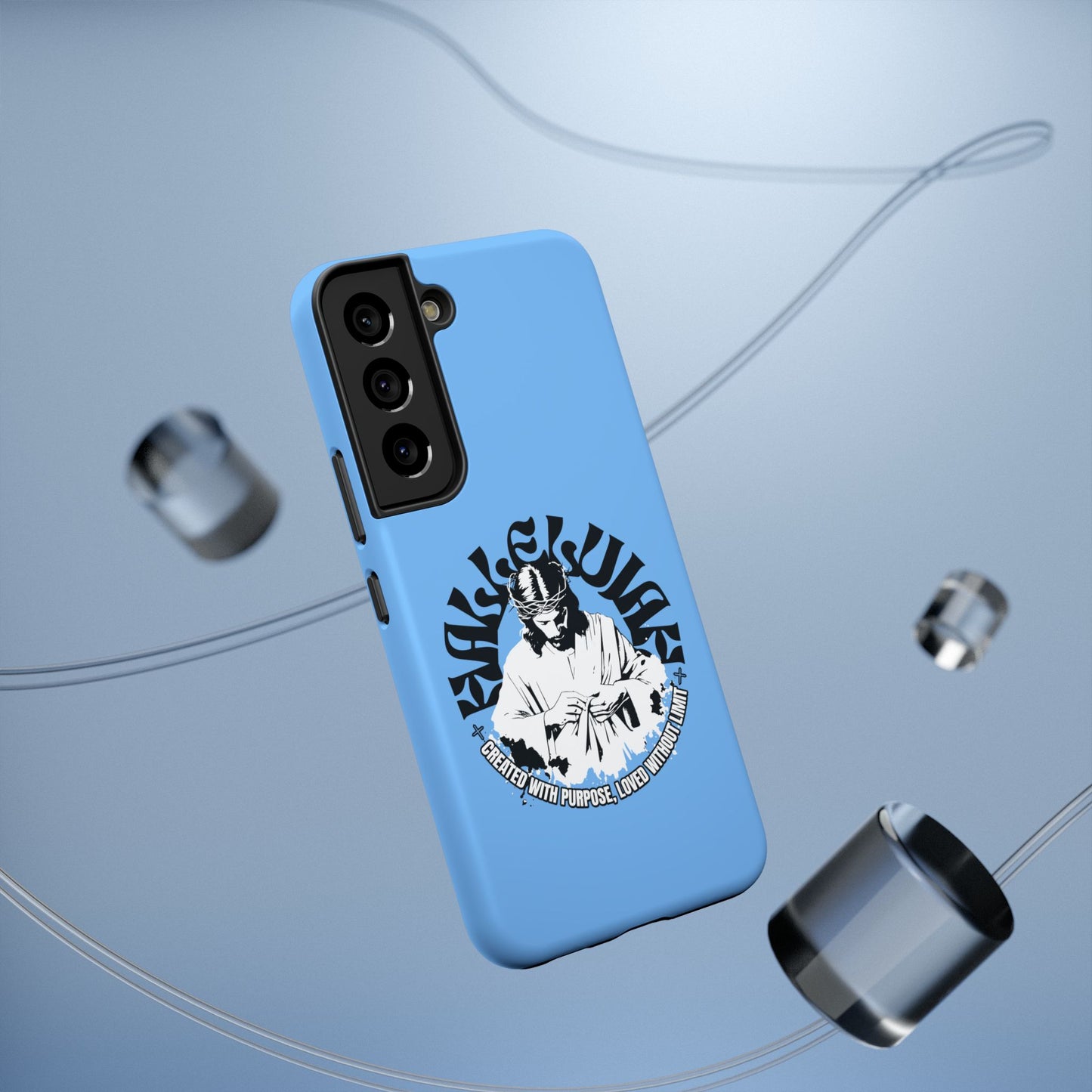 Durable Impact-Resistant Phone Case - 'Created with Purpose, Loved Without Limits' Design