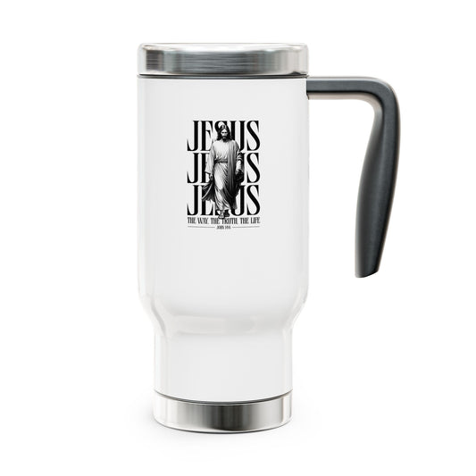 Inspirational Stainless Steel Travel Mug – "Jesus: The Way, The Truth, The Life" - Perfect for Everyday Motivation and Faith Sharing
