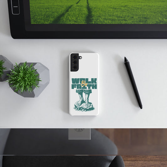 Inspirational Slim Snap Case - "Walk By Faith" Mobile Cover
