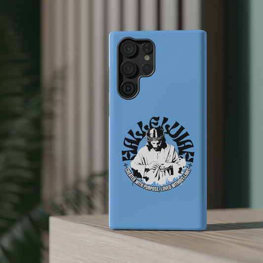 Durable Impact-Resistant Phone Case - 'Created with Purpose, Loved Without Limits' Design
